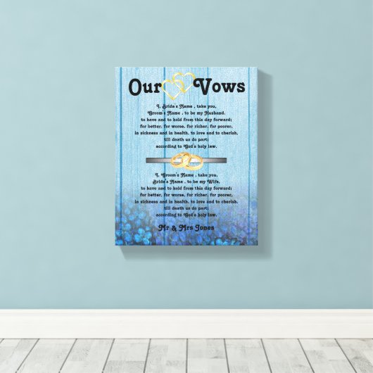 Blue Hydrangea Hochzeitsstimmen auf Leinwand (Insitu (Holzboden))