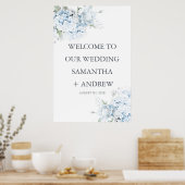 Blue Hydrangea Hochzeitssymbol gedruckt Poster (Küche)