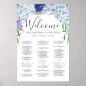 Blue Hydrangea Hochzeitszeichen Poster (Vorne)