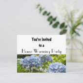Blue Hydrangea House Erwärmung Party Einladung (Stehend Vorderseite)
