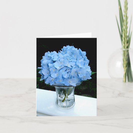 Blue Hydrangea in einer Vase Blank Note Card Karte (Vorderseite)