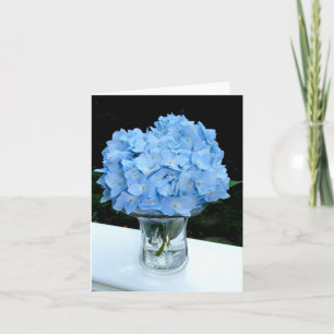 Blue Hydrangea in einer Vase Blank Note Card Karte