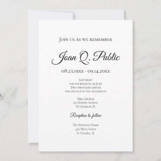 Blue Hydrangea in Jar anlässlich des Gedenkens an  Einladung (Rückseite)