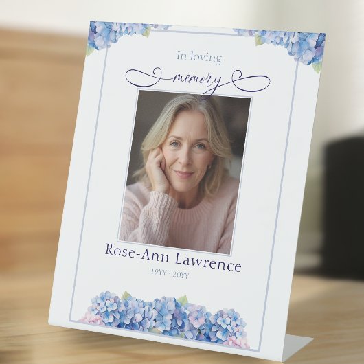 Blue Hydrangea In Loving Memory Tribute Remebrance Sockelschild