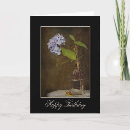 Blue Hydrangea in vintage bottle Karte (Vorderseite)
