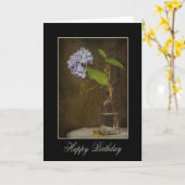 Blue Hydrangea in vintage bottle Karte (Gelbe Blume)
