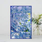 Blue Hydrangea Individuelle Name-Adresse Briefpapier (Stehend Vorderseite)