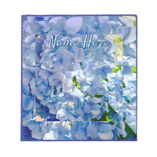 Blue Hydrangea Individuelle Name-Adresse Notizblock