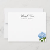 Blue Hydrangea Individuelle Name Vielen Dank Flach RSVP Karte (Vorderseite)