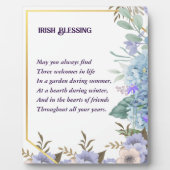 Blue Hydrangea Irish Blessing Gebet St Patrick's Fotoplatte (Vorderseite)
