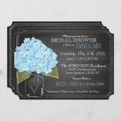 Blue Hydrangea Jar Chalkboard Brautparty Einladung (Vorne/Hinten)