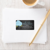 Blue Hydrangea Jar Chalkboard Wedding Label Adressaufkleber (Insitu)