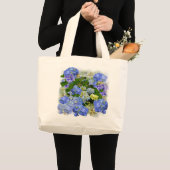 BLUE HYDRANGEA ~ Jumbo-Tasche Jumbo Stoffbeutel (Vorderseite (Produkt))