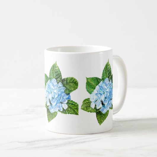 Blue Hydrangea Kaffeetasse (VorderseiteRechts)