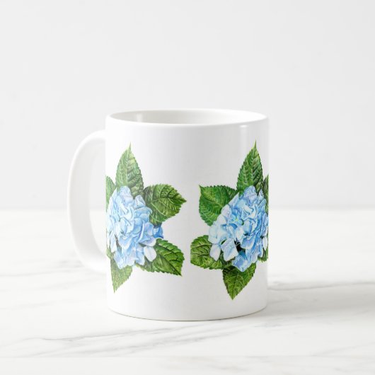Blue Hydrangea Kaffeetasse (Vorderseite Links)