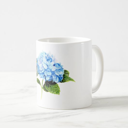 Blue Hydrangea Kaffeetasse (VorderseiteRechts)