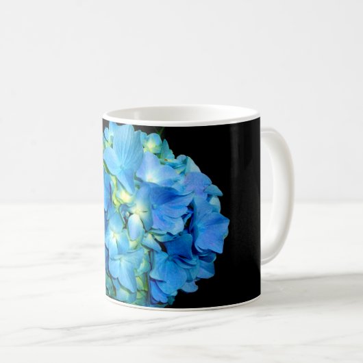 Blue Hydrangea Kaffeetasse (VorderseiteRechts)