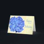Blue Hydrangea Karte<br><div class="desc">Christian birthday card with custom text and scripture message.</div>