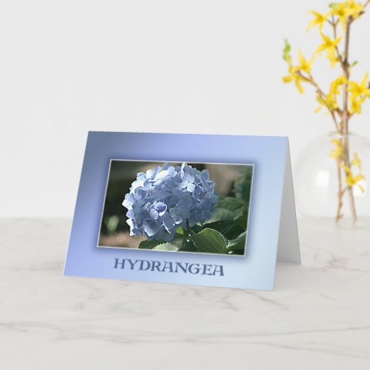 Blue Hydrangea Karte (Gelbe Blume)