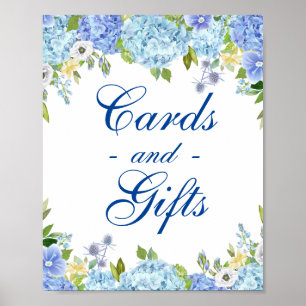 Blue Hydrangea Karten und Geschenke Hochzeitszeich Poster
