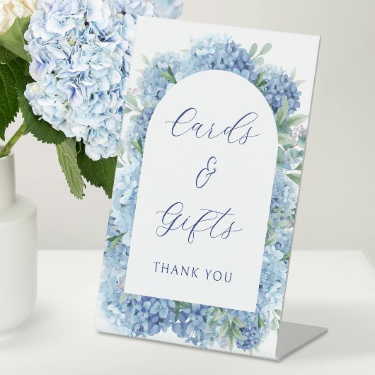 Blue Hydrangea Karten und Geschenke Sockelschild