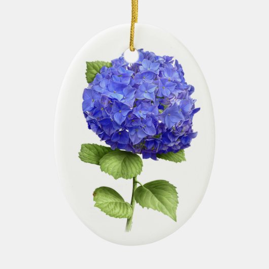 Blue Hydrangea Keramik Ornament (Vorne)