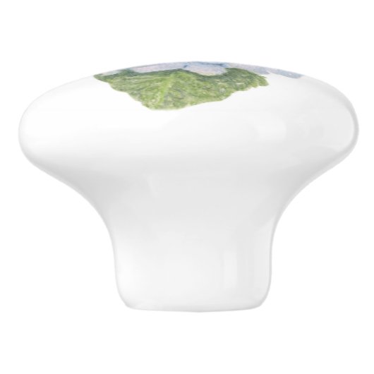 Blue Hydrangea Keramikknauf (Seitenansicht)