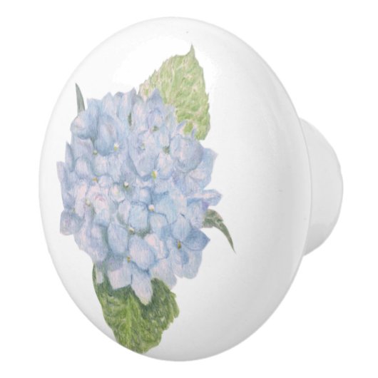 Blue Hydrangea Keramikknauf (Rechts)