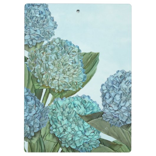 Blue Hydrangea Klemmbrett (Rückseite)