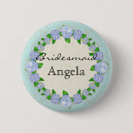 Blue Hydrangea Lace Floral Formal Bridesmaid Abzei Button