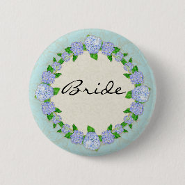 Blue Hydrangea Lace Floral Formal Elegante Hochzei Button