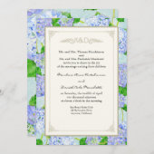 Blue Hydrangea Lace Floral Formal Elegante Hochzei Einladung (Vorne/Hinten)