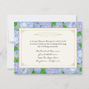 Blue Hydrangea Lace Floral Formal Elegante Hochzei Einladung