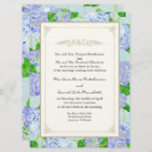 Blue Hydrangea Lace Floral Formal Elegante Hochzei Einladung (Vorne/Hinten)