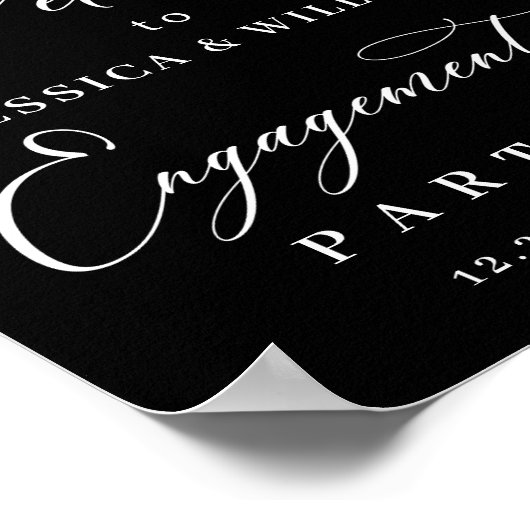 Blue Hydrangea Lantern Black Boho ENGAGEMENT PARTE Poster (Ecke)