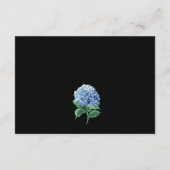 Blue Hydrangea Lantern Black Boho Hochzeitsdetails Begleitkarte (Rückseite)