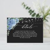 Blue Hydrangea Lantern Boho Hochzeitskarte Begleitkarte (Stehend Vorderseite)