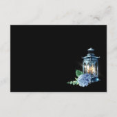 Blue Hydrangea Lantern Boho Hochzeitskarte Begleitkarte (Rückseite)