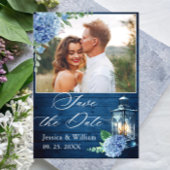 Blue Hydrangea Lantern FOTO Hochzeit Sichern Sie d Postkarte