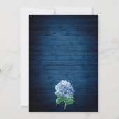 Blue Hydrangea Lantern Navy Wood Engagement Party Einladung (Rückseite)