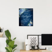 Blue Hydrangea Lantern Unplugged Wedding Zeremonie Poster (Heimbüro)