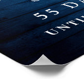 Blue Hydrangea Lantern Wood Boho Brautparty Poster (Ecke)