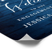 Blue Hydrangea Lantern Wood Boho ENGAGEMENT PARTEI Poster (Ecke)