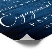 Blue Hydrangea Lantern Wood Boho ENGAGEMENT PARTEI Poster (Ecke)