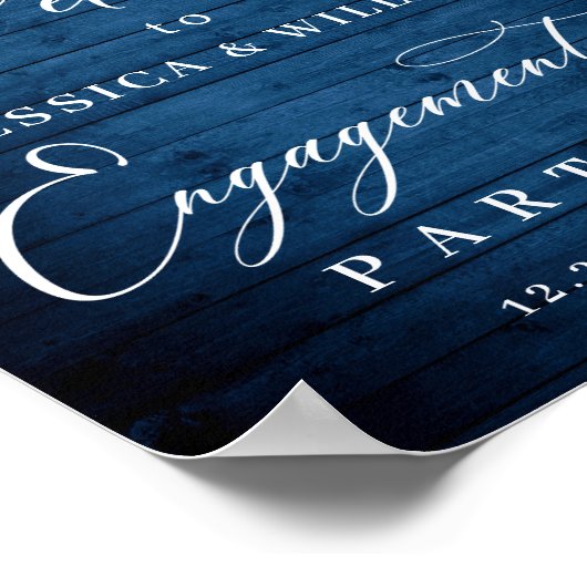 Blue Hydrangea Lantern Wood Boho ENGAGEMENT PARTEI Poster (Ecke)