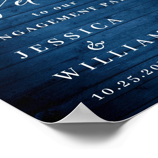 Blue Hydrangea Lantern Wood Boho ENGAGEMENT PARTEI Poster (Ecke)