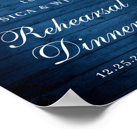 Blue Hydrangea Lantern Wood Boho Probe Dinner Poster (Ecke)