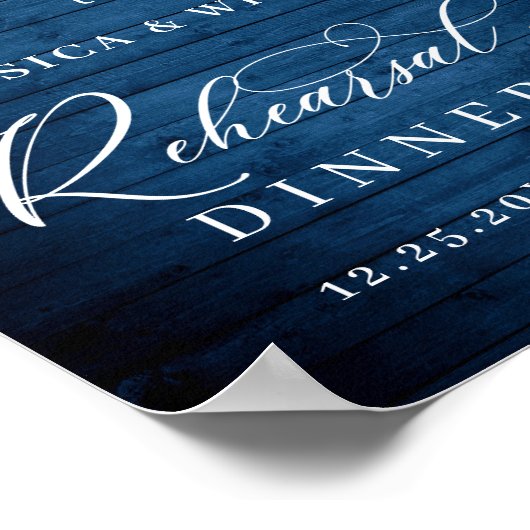 Blue Hydrangea Lantern Wood Boho Probe Dinner Poster (Ecke)