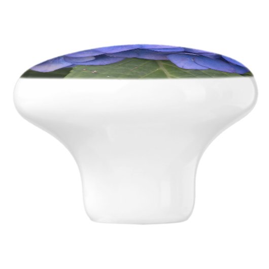 Blue Hydrangea Laurel Floral Keramikknauf (Seitenansicht)