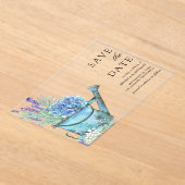 Blue Hydrangea Lavender Wedding Save the Date Acryleinladungen (Ablage )